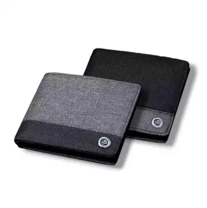 B28 Dompet kanvas pendek pria lipat dua two dark colors