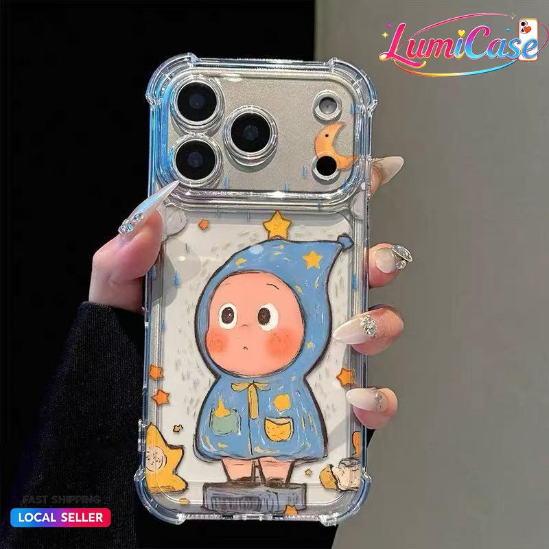 Ốp lưng iPhone bé hoạt hình sao vàng trong suốt, chống sốc, bảo vệ camera cho IPhone 15 16 18 14 13 11 12 17Pro Max