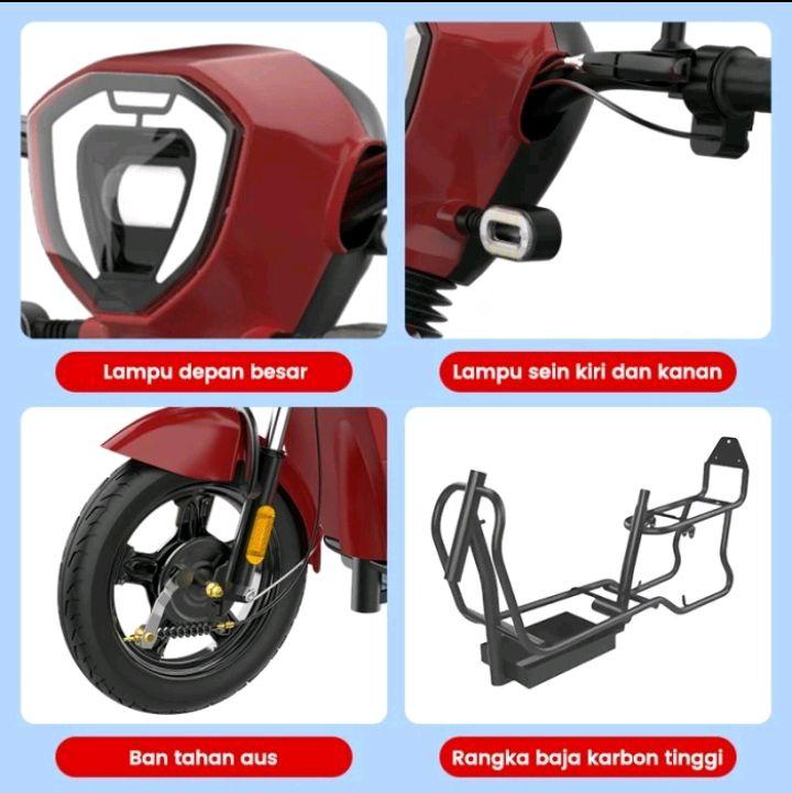 Geekman Sepeda Listrik Dewasa 48v 12ah 150kg Garansi Resmi-Merah 2