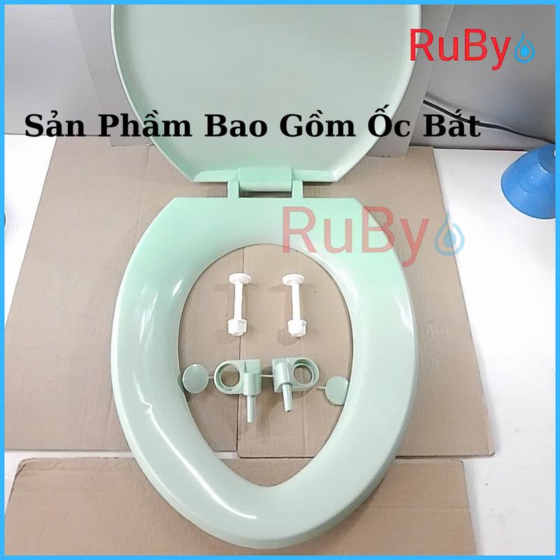  Nắp Bồn Cầu Nhựa Xanh Ngọc TBVS RuBy – Bền Đẹp – Dễ Lắp – Phù Hợp Mọi Không Gian Vệ Sinh  Tên sản phẩm: Nắp bồn cầu nhự 