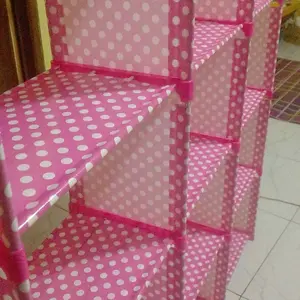 VINAFANG Rak Buku Serbaguna 3 Sisi 12 Ruang Portable Lemari Susun Multifungsi Bahan Kain Hemat Ruang Praktis Untuk Kamar Tidur  Simpan Buku Mainan Mudah Dipasang COD lemari untuk buku sekolah
