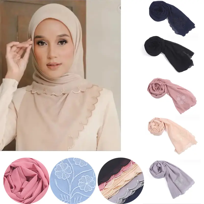 Bawal Tudung Cotton Voile Field Plain Cheap Pomfret Hoods Hita Scarf