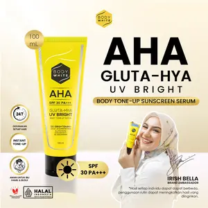 Body White Aha Gluta-Hya Uv Bright Body Tone-Up Serum Sunscreen 100ml (BWUV)