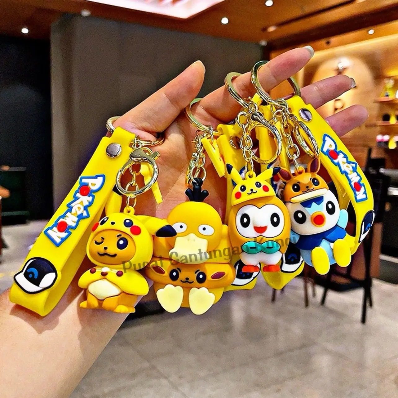 Gantungan Kunci Pikachu Karakter Lucu Gemoy Pokemon Kartun Anime Tas HP Tali Kunci Hadiah Keychain Souvenir