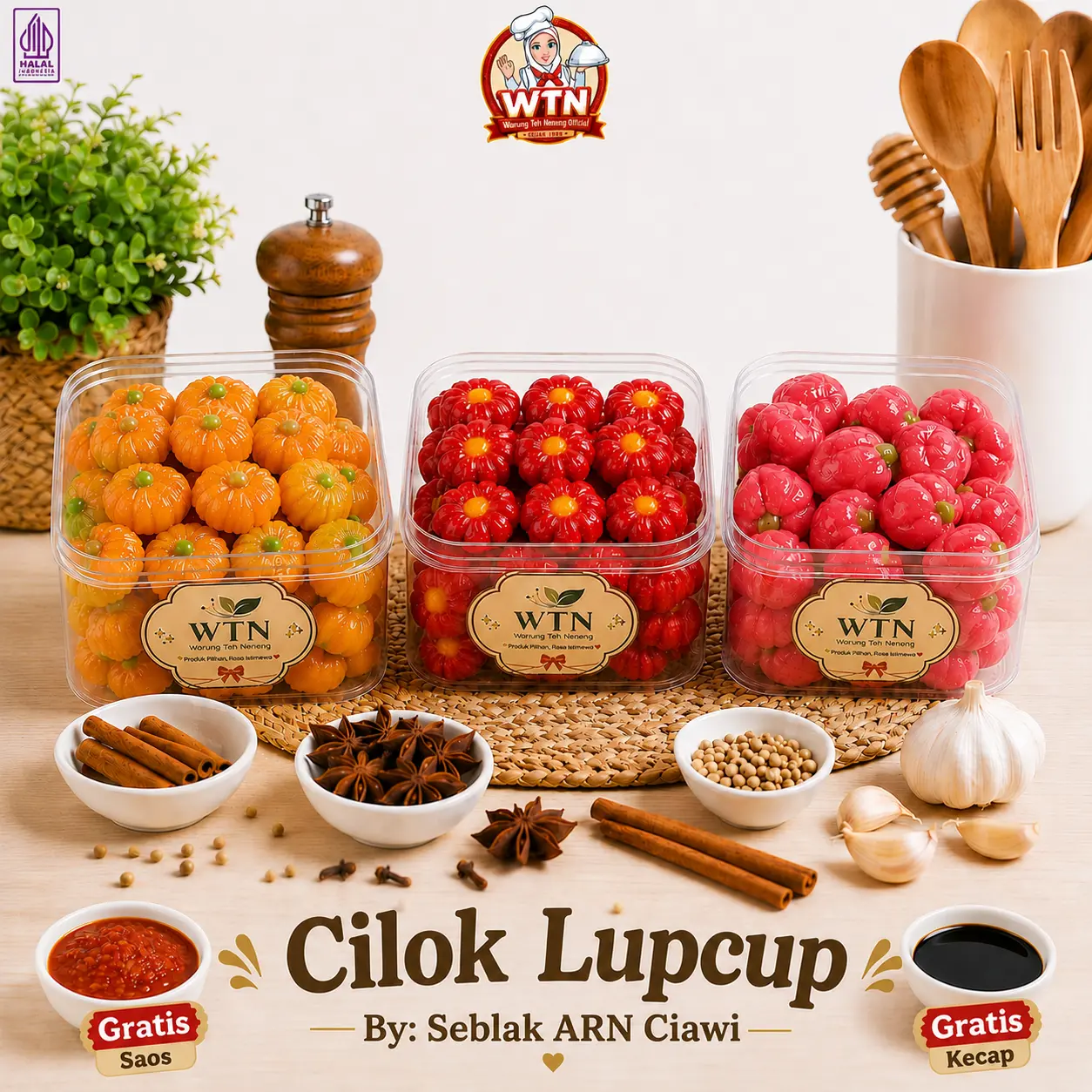 Viral Cilok Aci Lupcup/Cilok Bentuk Buah dan Sayur - By ARN Isi 10pcs