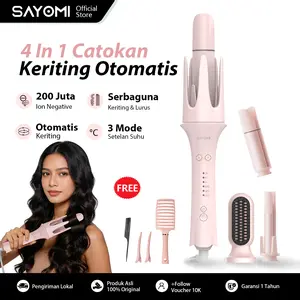 SAYOMI XN-399-1 4 In 1 Hair Styler Catokan Keriting Otomatis Pelurus Rambut Sisir Blow With Ion Negative Garansi 12 Bulan
