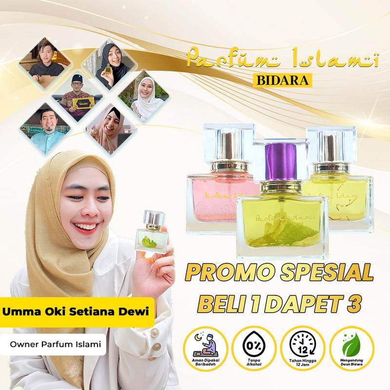 PROMO PARFUM ISLAMI BIDARA Perfume PAKET ISI 3 Dapat Varian Wangi Bidara, Saffron dan Crystal Rose 1