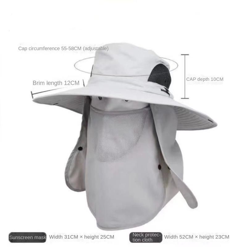 Fashion 360 Degrees Protection Sun Hat Anti-UV Sunscreen and Shading Agricultural Work Hat Removable Face Mask Protect Neck Fishing Cap Summer 2