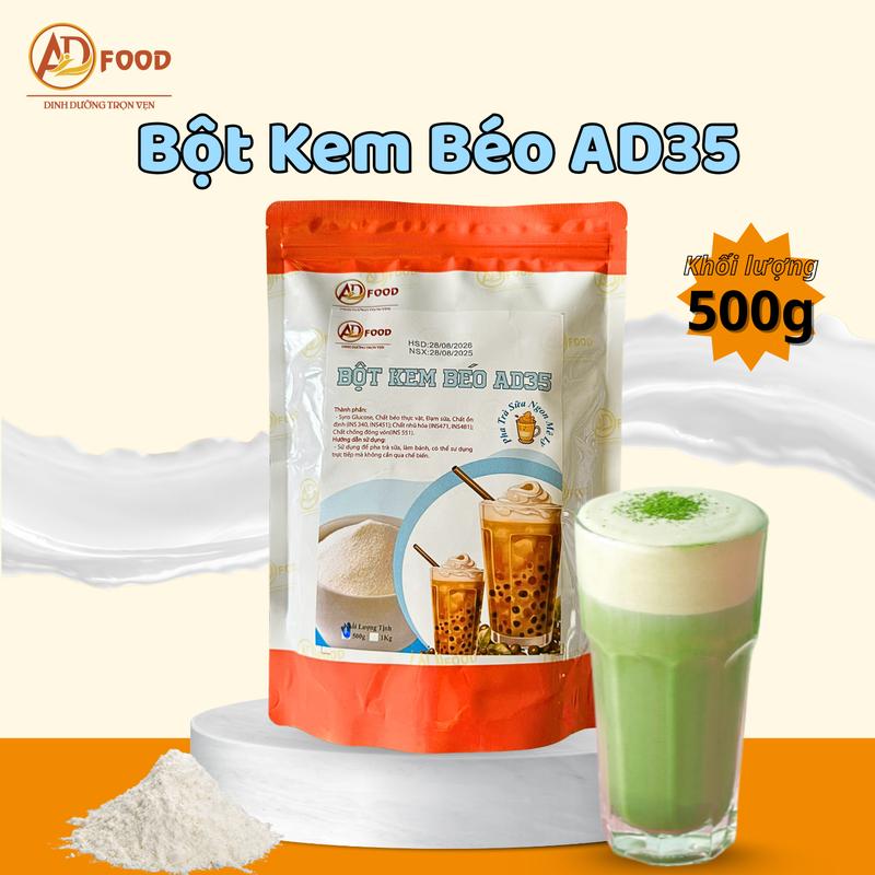 500g Bột kem béo AD35 ADFOOD - dùng để làm topping đồ uống milk foam thơm ngon