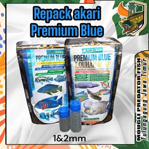 REPACK 20G AKARI PREMIUM BLUE PAKAN PELET IKAN CHANA CHILCID DLL UKURAN 1&2MM