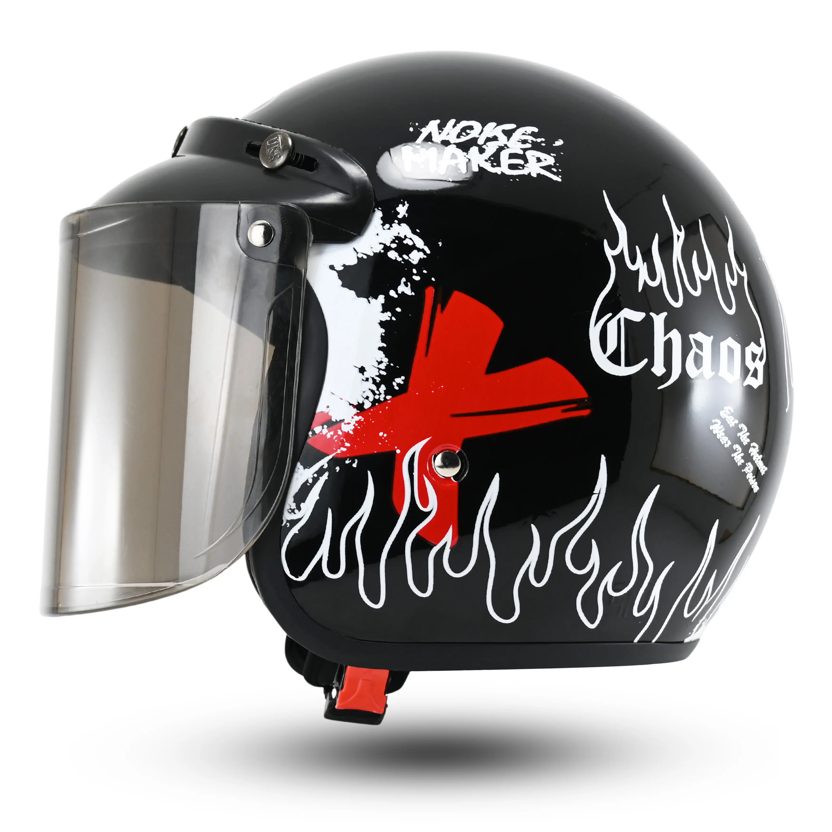 Helm Bogo Retro Dewasa Pria Wanita Motif Chaos Terbaru SNI Kaca Datar Motorcycle