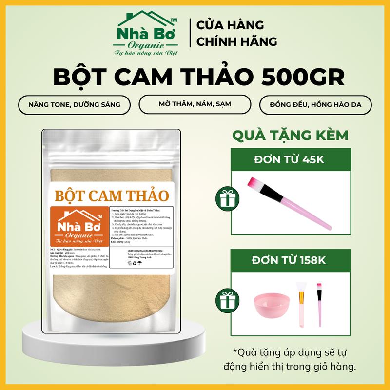  Bột Cam Thảo 75Gr 150Gr 250Gr và 500Gr | Nhà Bơ Organic -  Nâng Tone Dưỡng Trắng Da Mặt và Body | 100% Thiên Nhiên 