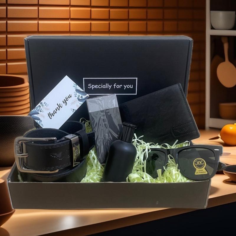 Combo 4 in 1 Wallet / Belt / Cermin Mata / Parfum Free Box set - TikTok ...