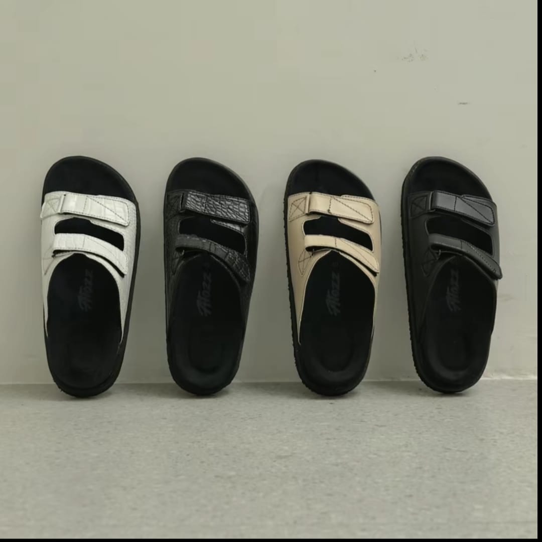 Sendal ZAVISION Wanita Wedges Terbaru Model Aliza Hitam, Hak Tinggi 5cm Sandal Cewek Putih