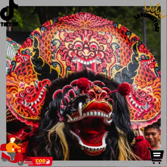 TERLARIS BARONGAN DEVIL Sungut Full Kayu Asli Ukuran 14 Bonus Kemul Panjang Dan Pentul Tinggal Pakai jaranan/barongan/bantengan budaya SYS