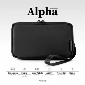 Hefand - Handbag Pria Alpha Series Clutch Bag Slingbag Multifungsi Tas Tangan Cowok Anti Bara Api & Waterproof Anti Air