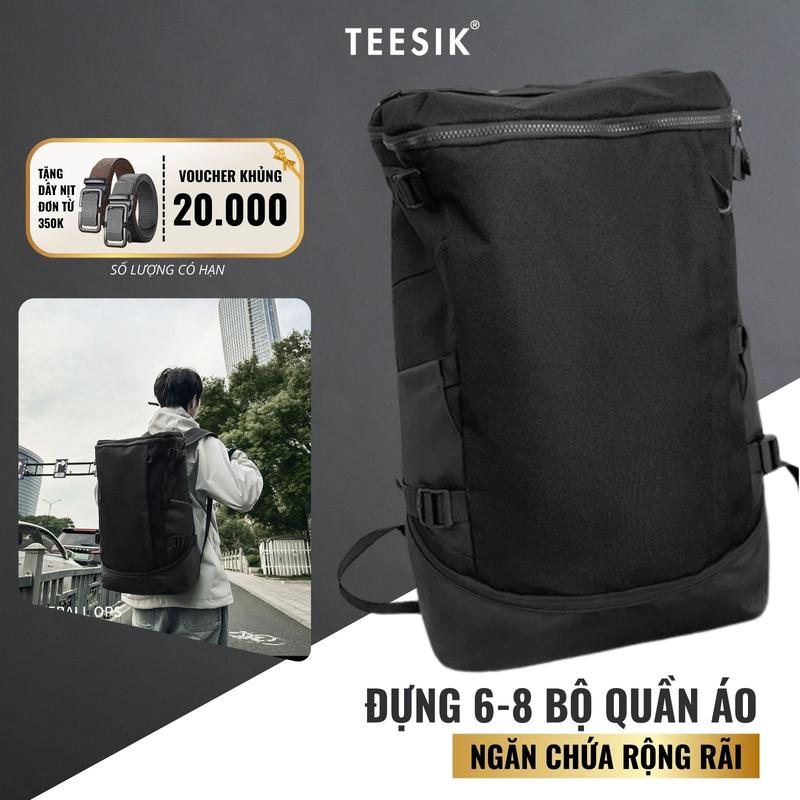 Balo nam balo nữ du lịch TEE SIK ba lo di du lịch nam đen chống nước, nhiều ngăn đựng laptop 17 inch đi học đi làm BL09 ba lô