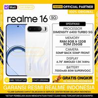 Gambar REALME 16 5G 12/256 REALME16 5G 8/256 GARANSI RESMI INDONESIA - 8/256 AIR BLACK, TANPA BONUS dari Cuan Gadget.id Kota Bekasi 2 Tokopedia