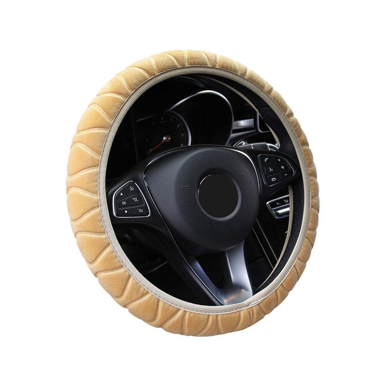 Product Introduction of 7 Colors Short Plush Car Steering Wheel Cover Universal Winter Warm Elastic Band Grip Protective Cover 21
