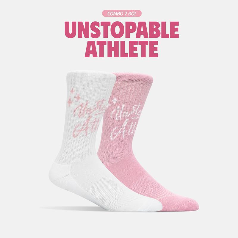 Set Tất Thể thao Redikick Unstopable Cotton Cổ cao Có đệm Chống Hôi Chân Vớ Bóng Rổ PickleBall Bóng Đá Chạy Bộ