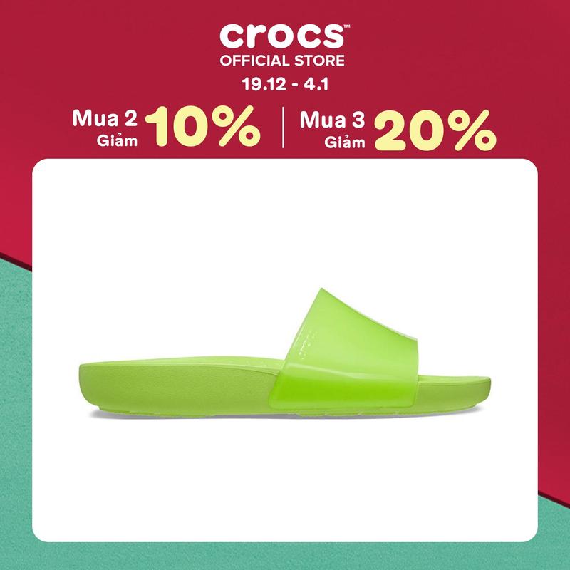 Dép Quai Ngang Nữ Crocs Splash Glossy - Limeade - 208538-3UH