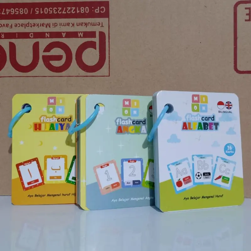 Flashcard Ring Flash Card Huruf Alfabet Angka Belajar Membaca Huruf Hijaiyah Kartu Toys 4