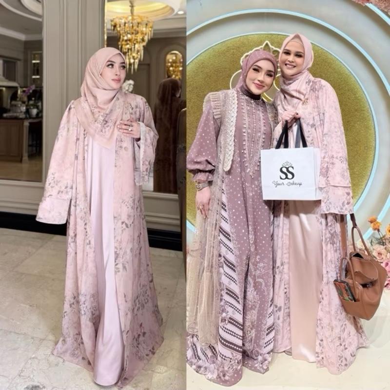 SHELLASAUKIA DRESS RAYA Cut Meyriska Bisa COD Gamis Swiss Set Hijab shellasaukia ORi Muslim Wanita 3