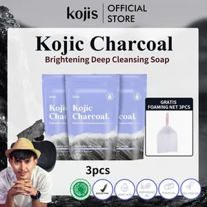 [DAPAT 3] Mrafffy12 x Kojis Kojic Charcoal Brightening Deep Cleansing Soap 100g Bright Glow Face Soap sabun pencerah wajah Whitening Sabun Facial Hitam Mencerahkan
