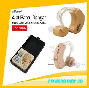 Hearing Aid! TaffOmicron Alat Bantu Dengar Lansia Tunarungu Portabel! Penguat Suara Nada Dapat Disesuaikan - Hearing Aids Amplifiers for Adults with Noise Cancelling - JZ-1088A