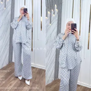 [AMMARA] Rachel Oneset - oneset rayon premium twill - setelan celana kulot cutbray - oneset rayon corak Setelan