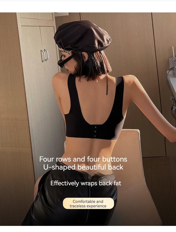 Product Introduction of Internet Celebrity Designer Hot Seamless Underwear Breast Holding Adjustable Bra Set Wireless Small Chest Push up and Anti-Sagging Sexy Bra Female Summer 14