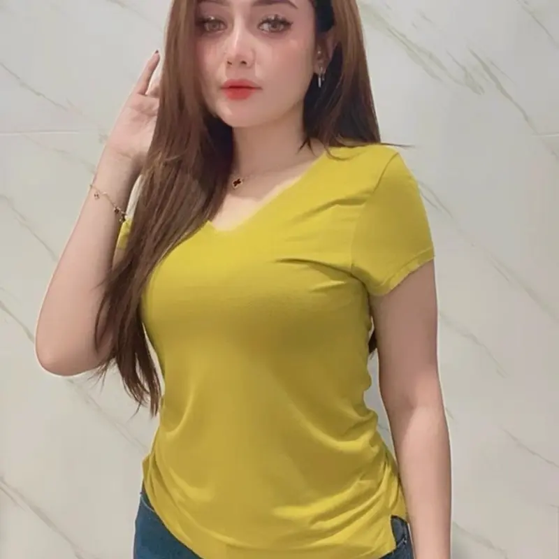 Kaos Spandek V-Neck import bahan melar dan dingin 1