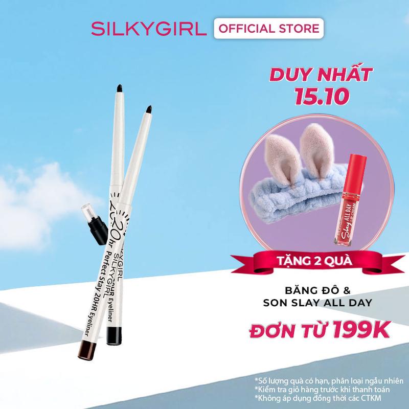 Chì Kẻ Viền Mắt Silkygirl Perfect Stay 20HR Eyeliner 0.28g Mỹ Phẩm Trang Điểm Chì Kẻ Mắt Gel Lâu Trôi Bút Kẻ Bọng Mắt
