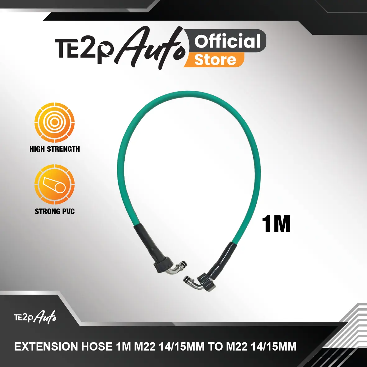 Te2p Auto Hose Extension Hose Reel Mesin Jet Cleaner Panjang Selang 1 Meter M22 x 14 - 15mm To M22 x 15mm - Selang Sambungan Hose Reel Gulung Ke Mesin Jet Cleaner - Hose Penyambung Mesin Dan Gulungan Selang Hosereel Varian