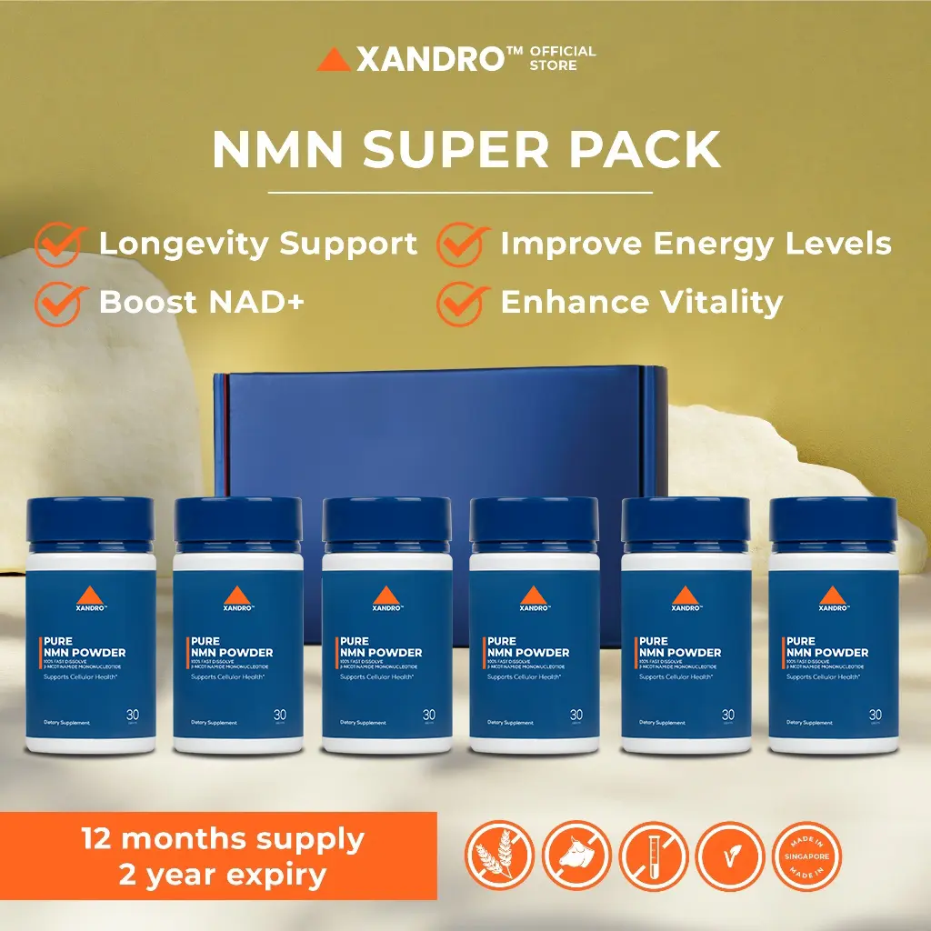 NMN Super Pack [ 6 x NMN Powder, 12 months supply ] Boost NAD+, Energy Booster, Healthy Aging, Enhance Immunity, Cognitive Health