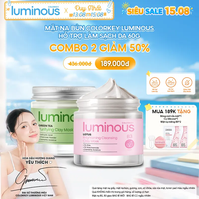Mặt Nạ Bùn Colorkey Luminous Hỗ Trợ Làm Sạch Da Không Gây Khô Da Khi Dùng 60g/hũ