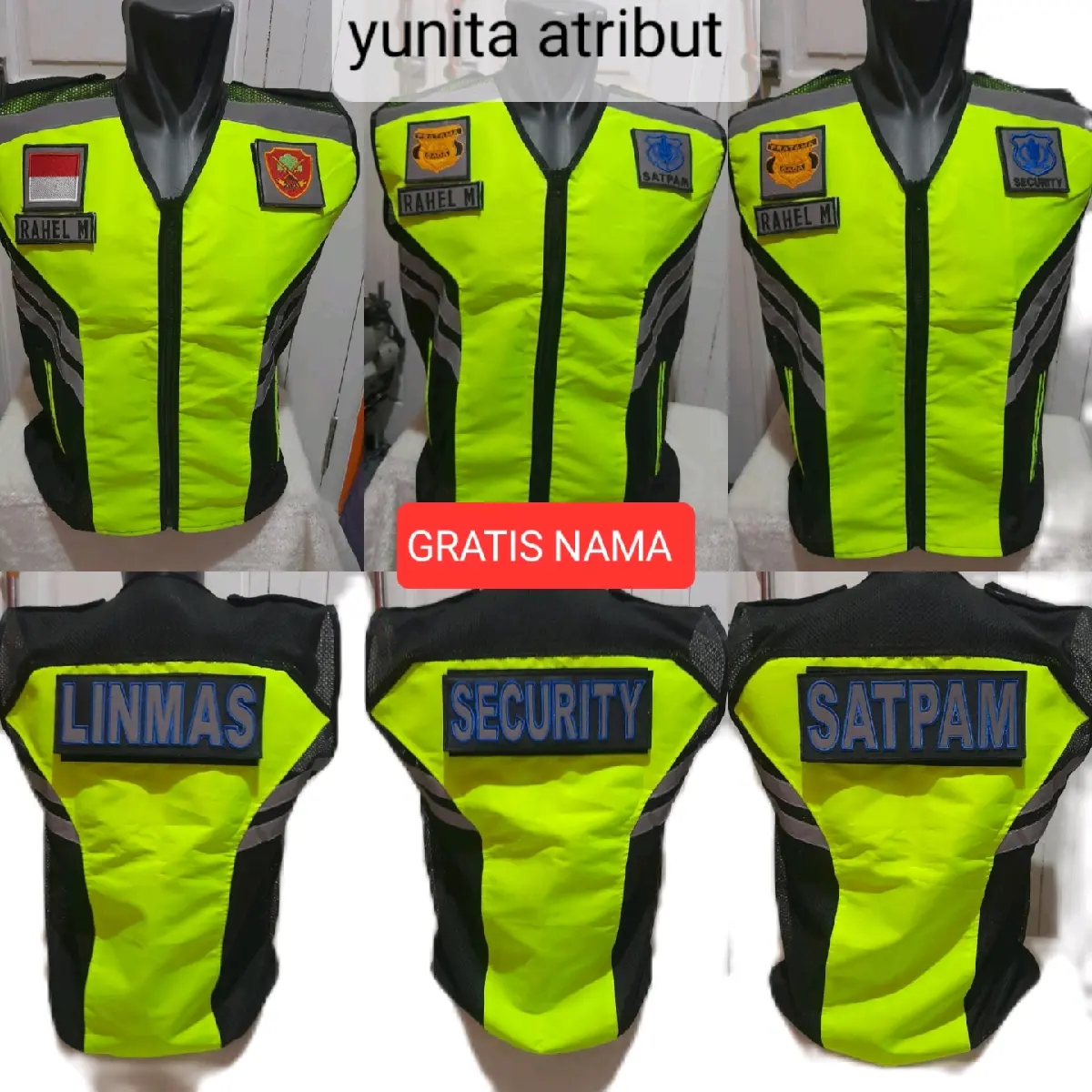 Rompi Security/Rompi Satpam/Rompi Linmas Lengkap Logo Satu Set