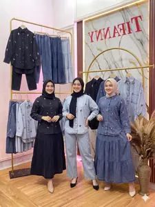 [READY STOCK] DONA ATASAN & SETELAN ROK / CELANA Jeans Bordir MOTIF KARATER LUCU TERBARU Cantik Wanita Kulot Denim Fit to XXL PB 75-80cm, LD 120cm, PC 95cm