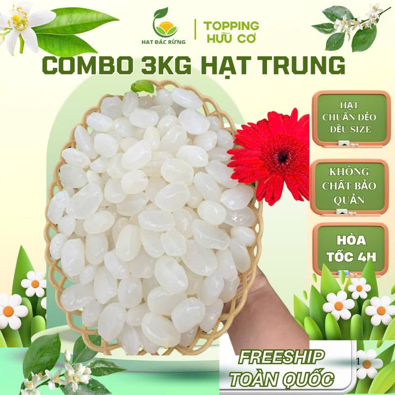 Combo 3kg hạt đác tươi size trung chuẩn dẻo không lẫn già non hút chân không shipcode toàn quốc