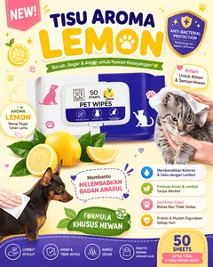 BABEPETSHOP PET SPA Tisu Basah Travelling isi 1Pack isi 6pcs Sarung Tangan Sekali Pakai Kucing Pembersihan Pijat Hewan