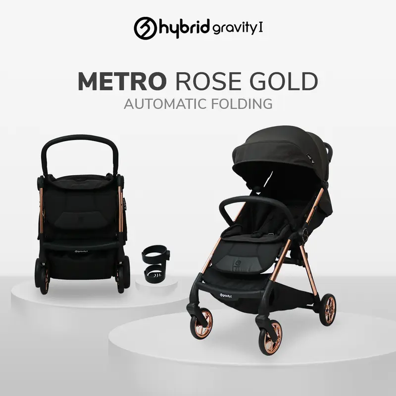 Hybrid Premium Gravity II Rose Gold Chassic (Free Bag Stroller + Cup Holder) / Stroller Anak 3