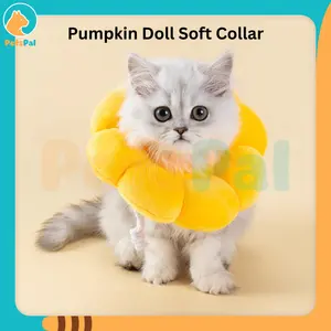Cat Collar Kalung Kucing Boneka Labu Lembut Anti Jilat Adjustable Cat Collar Soft Head