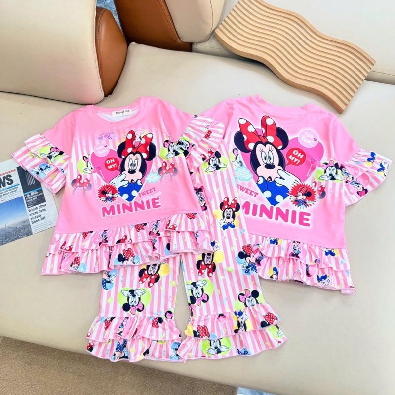   12kg tới 46 kg  Set bộ dài tay cho bé  áo dài quần dài bèo dáng thể thao  chất thun lạnh mặc mát chất mềm mặc êm hình in hoạt hình dễ thương  sắc nét mặc bền. Nữ Top bộ  dài 