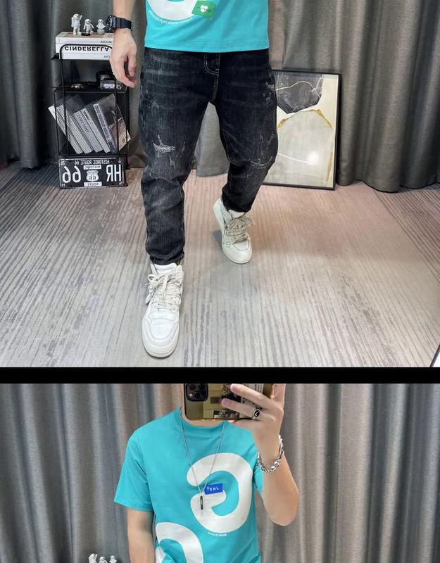 Product Introduction of Kemeja T Kapas, Untuk Lelaki, Cetakan Berkualiti Tinggi, Leher Kru, Kemeja-T Lengan Pendek, Atasan Fesyen Baharu, Pakaian Lelaki, S-5XL, T519 27
