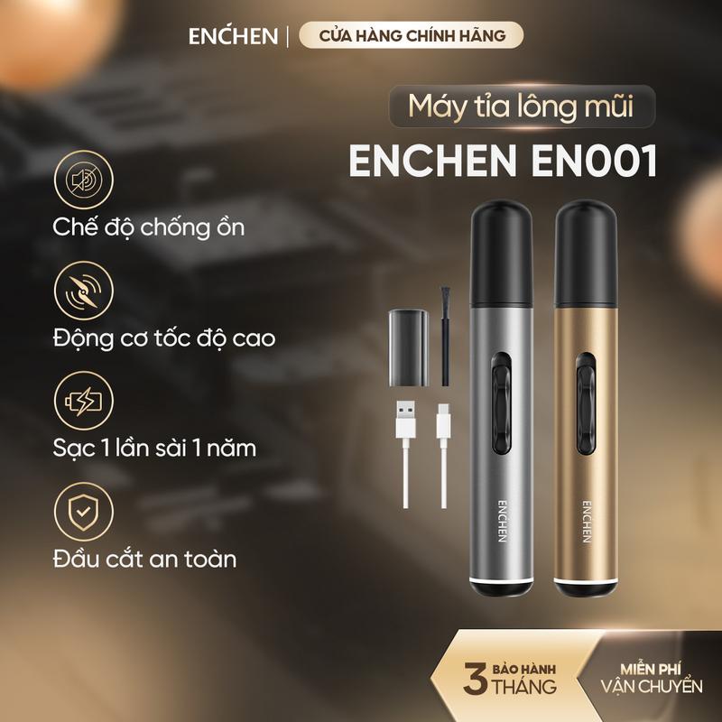 Máy tỉa lông mũi Enchen EN001 cho nam nữ sạc pin Type-C đầu cạo tròn ẩn tháo rời động cơ mạnh mẽ giảm ồn