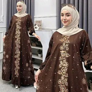 Gamis Etnik Yuanita Resleting depan Tali Samping  Dress Wanita Muslim Panjang Rayon Premium