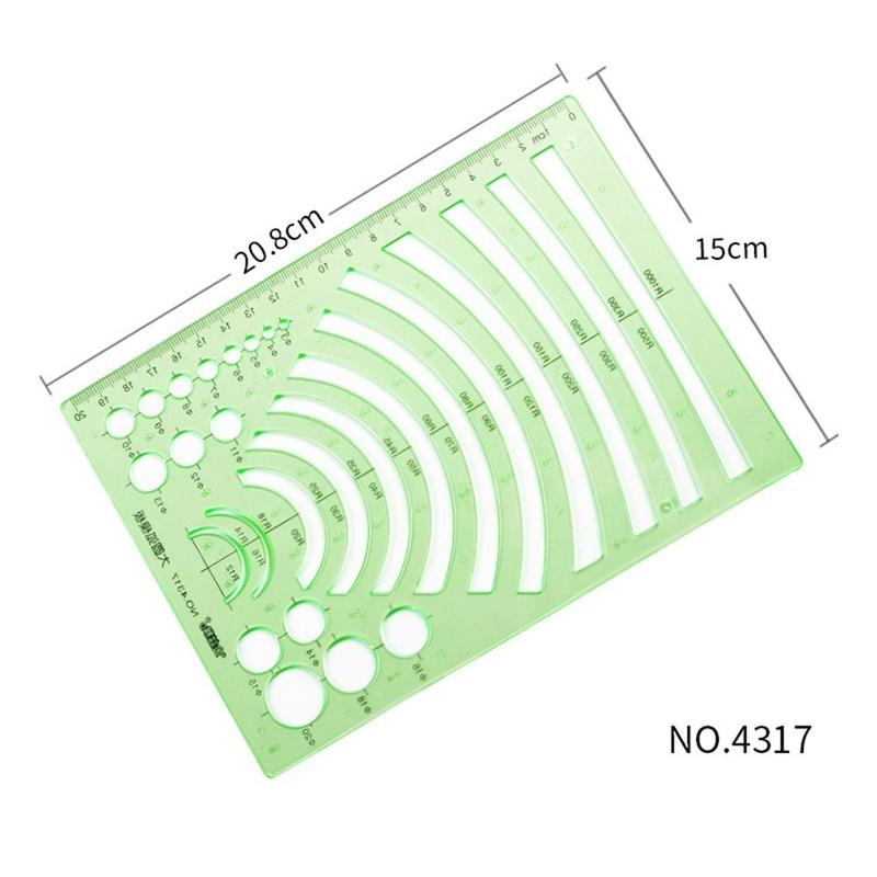 Product Introduction of เครื่องมือวัดเครื่องเขียน เครื่องใช้สำนักงาน วงกลมสีเขียว แม่แบบวงรี ไม้บรรทัดวาดรูป ไม้บรรทัดโค้ง ไม้บรรทัดเรขาคณิต 9