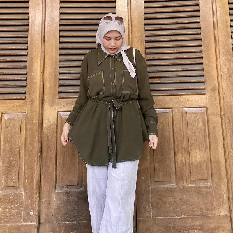 Zoey Tunik Free Belt Super Jumbo Ld 110-140 Bahan Crinkle Adem Jatuh Anti Kusut Atasan Airflow 2