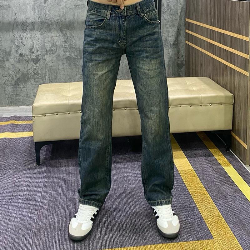 Quần bò ống suông nam xanh rêu ống từ 18 đến 21  Đủ size 28 - 34 Form ống đứng jeans  suong