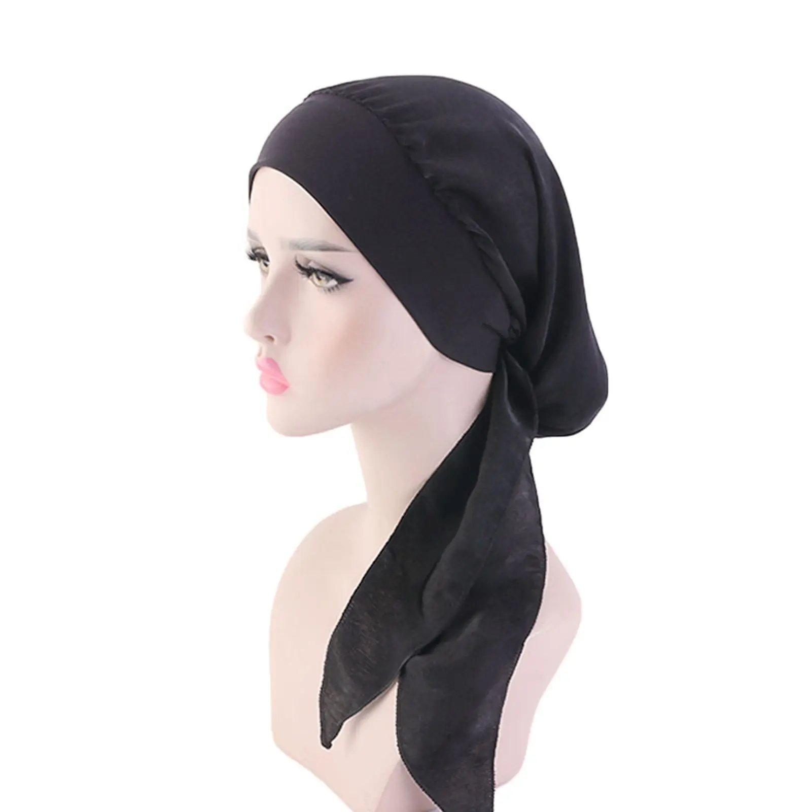Turban Elastic Hair Loss Hat Head Scarf Women Pre-Tied Headwear Printed Adjustable Outdoor Hat